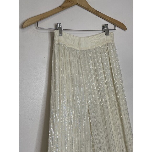 Fabrice couture Women's Small Off white Sequined Beaded Pants Vintage Stunning - Picture 9 of 12